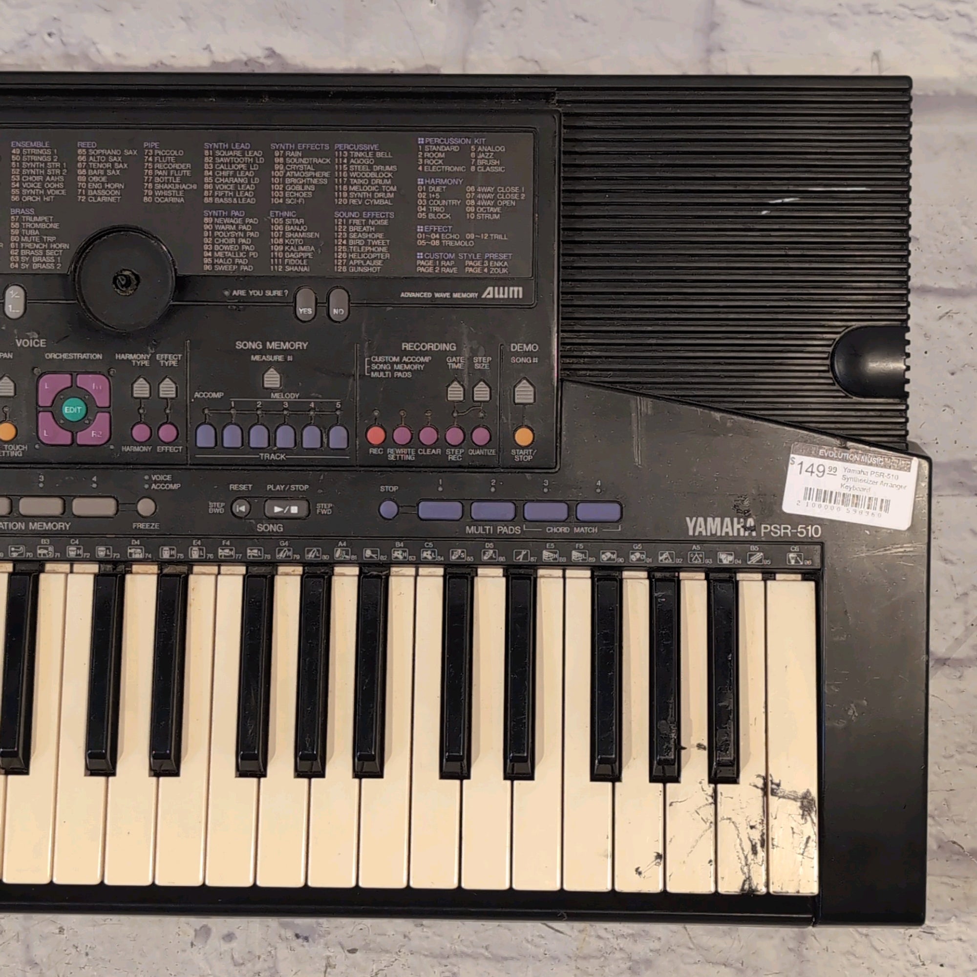 Yamaha PSR-510 Synthesizer Arranger Keyboard