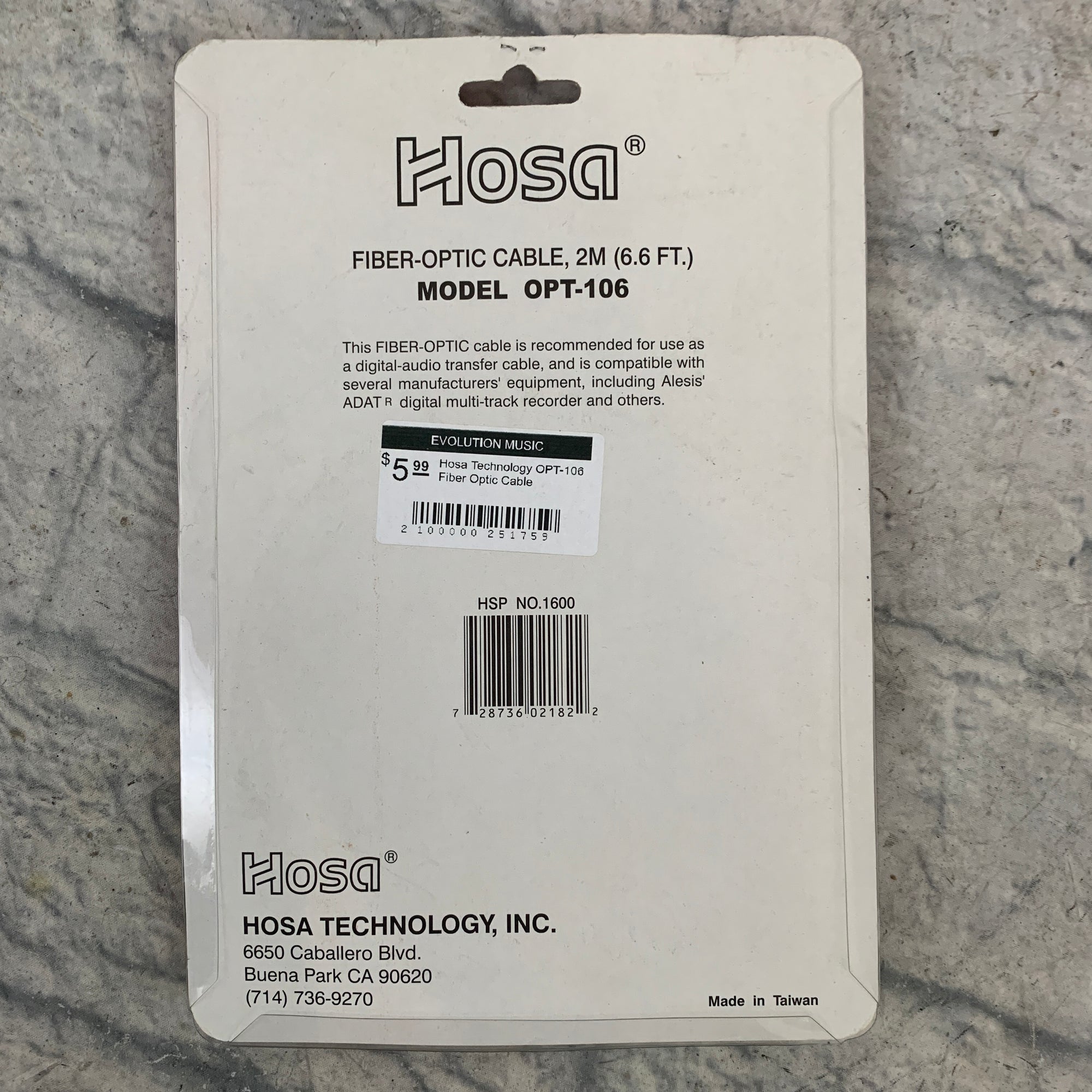 Hosa Technology OPT-106 Fiber Optic Cable