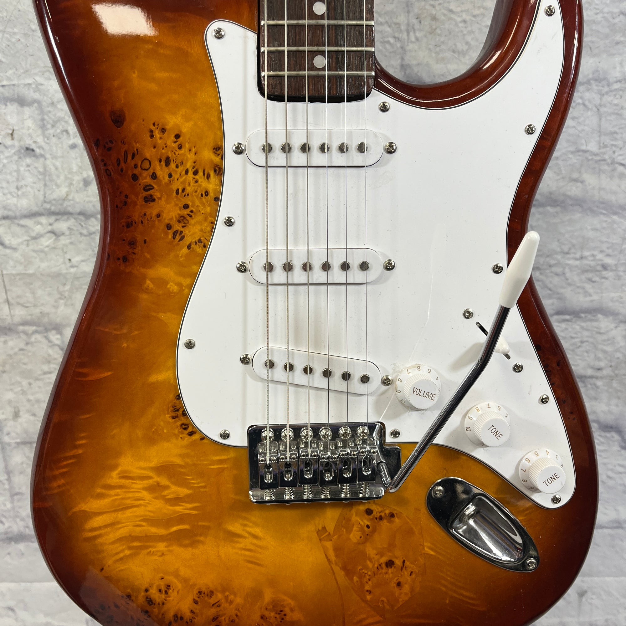 Unknown Partscaster Strat Style Burl Top Electric Guitar