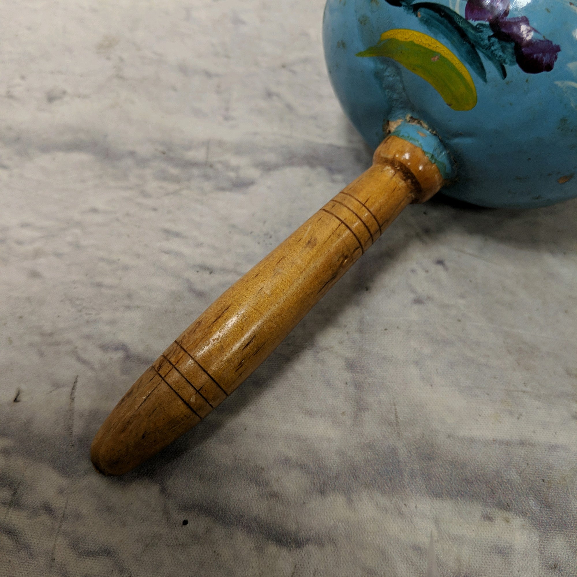 Unknown "Miami Beach" Blue Mexican Maraca Shaker