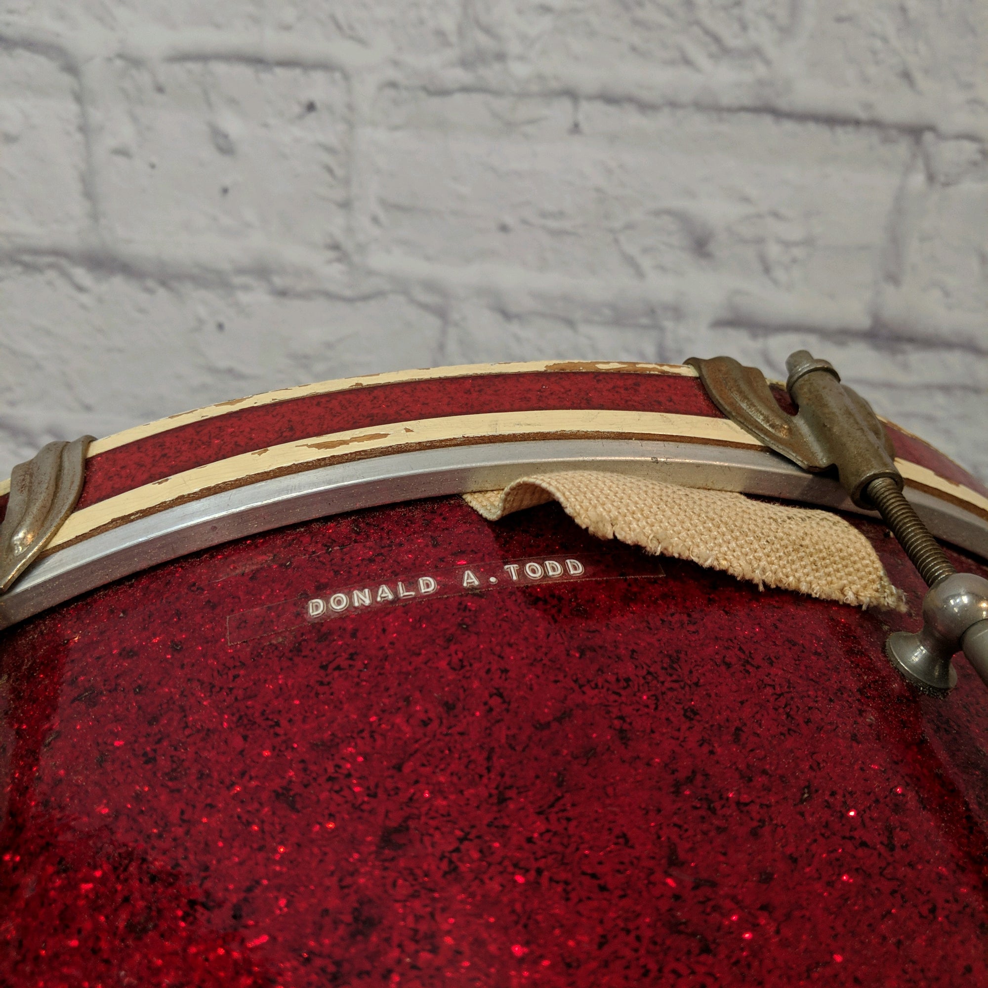 Vintage Ludwig Crimson Marching Snare 16 x 10.5