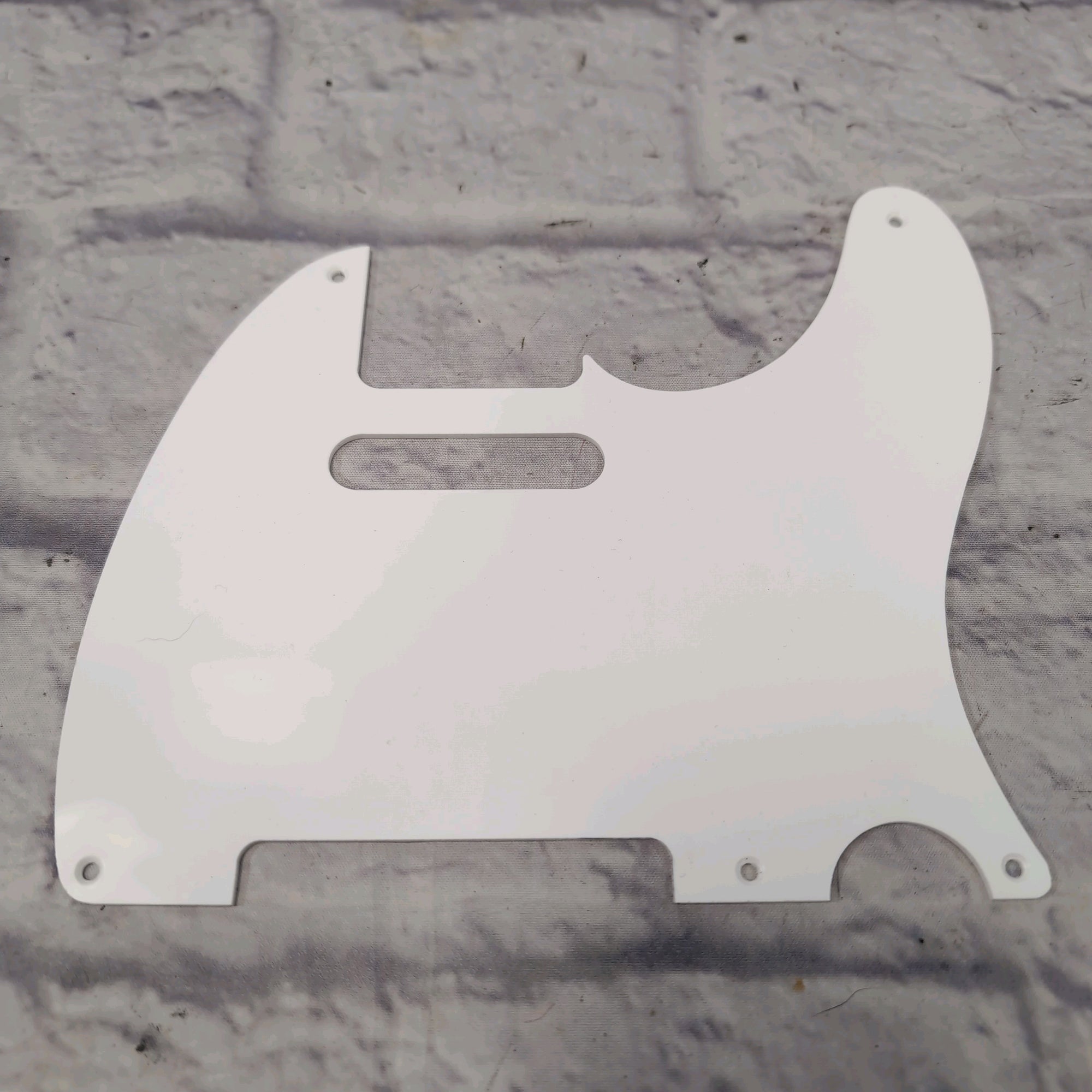 Unknown Telecaster Pickguard White 5 Hole Single Ply