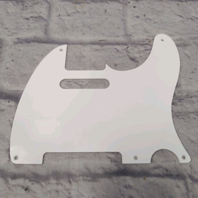 Unknown Telecaster Pickguard White 5 Hole Single Ply