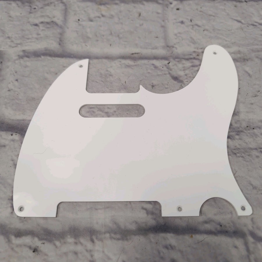 Unknown Telecaster Pickguard White 5 Hole Single Ply