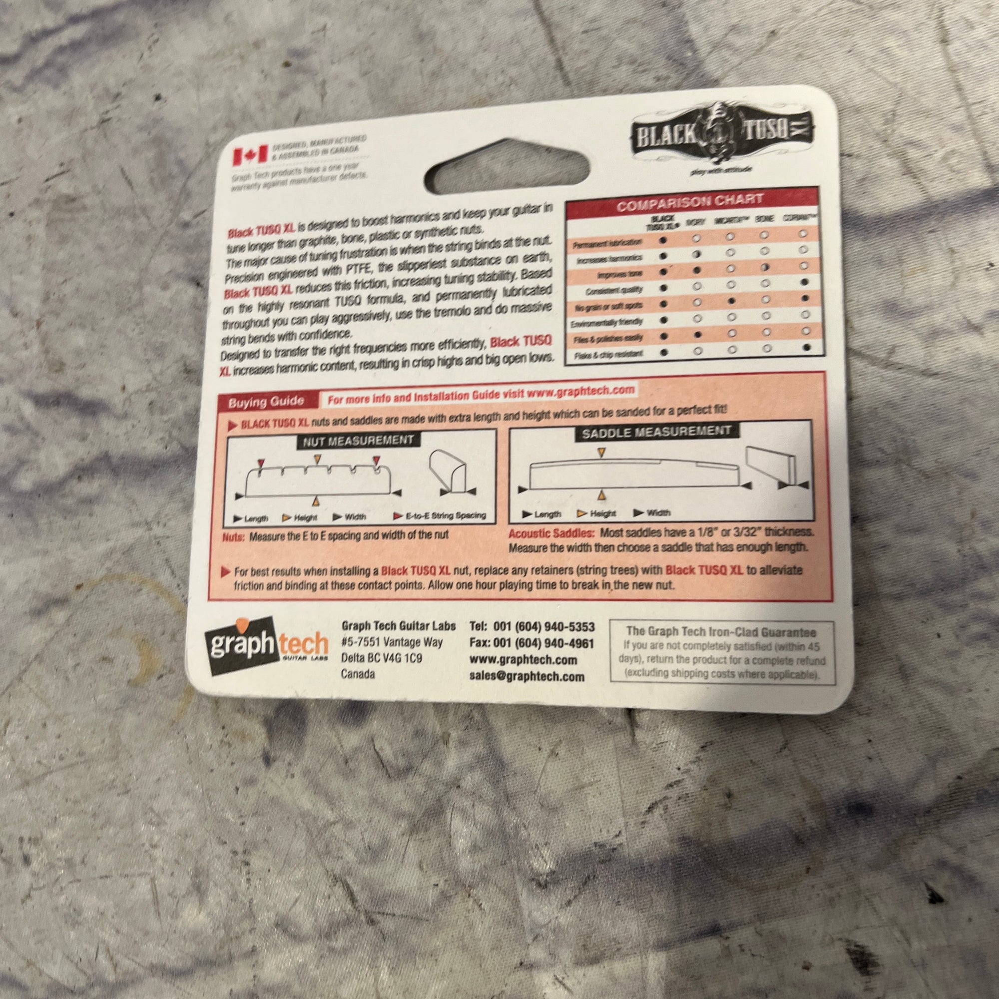 Tusq PT-6060-L0 Left Handed Guitar Nut