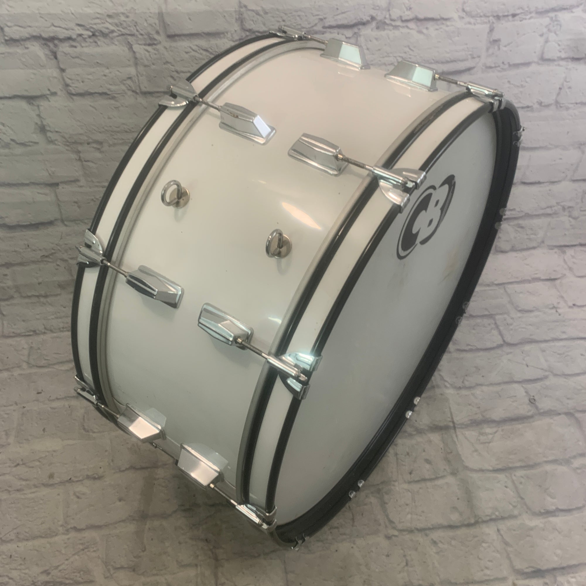 CB Percussion White 26" Marching Bass Drum