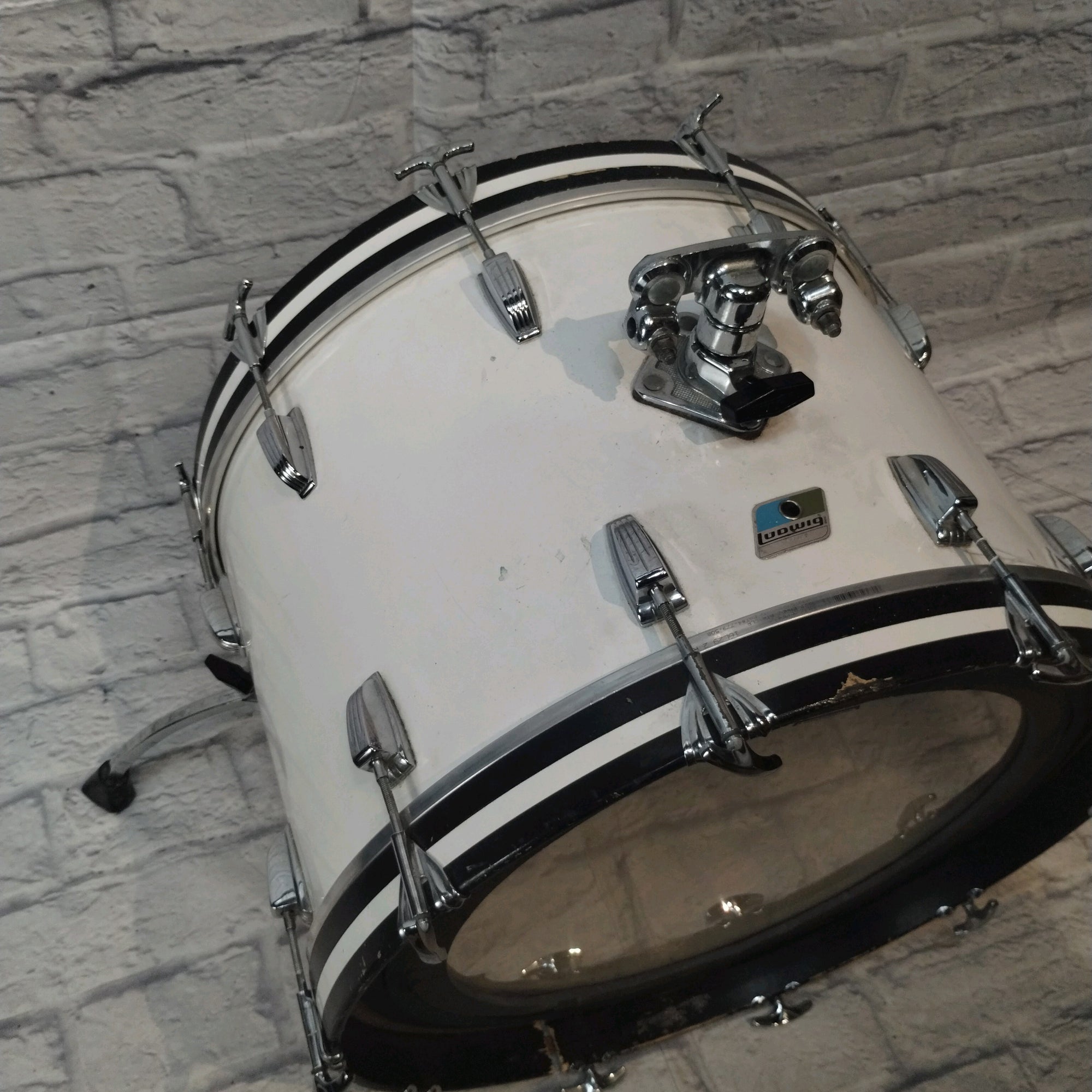 70's Ludwig 22x15 White Bass Drum