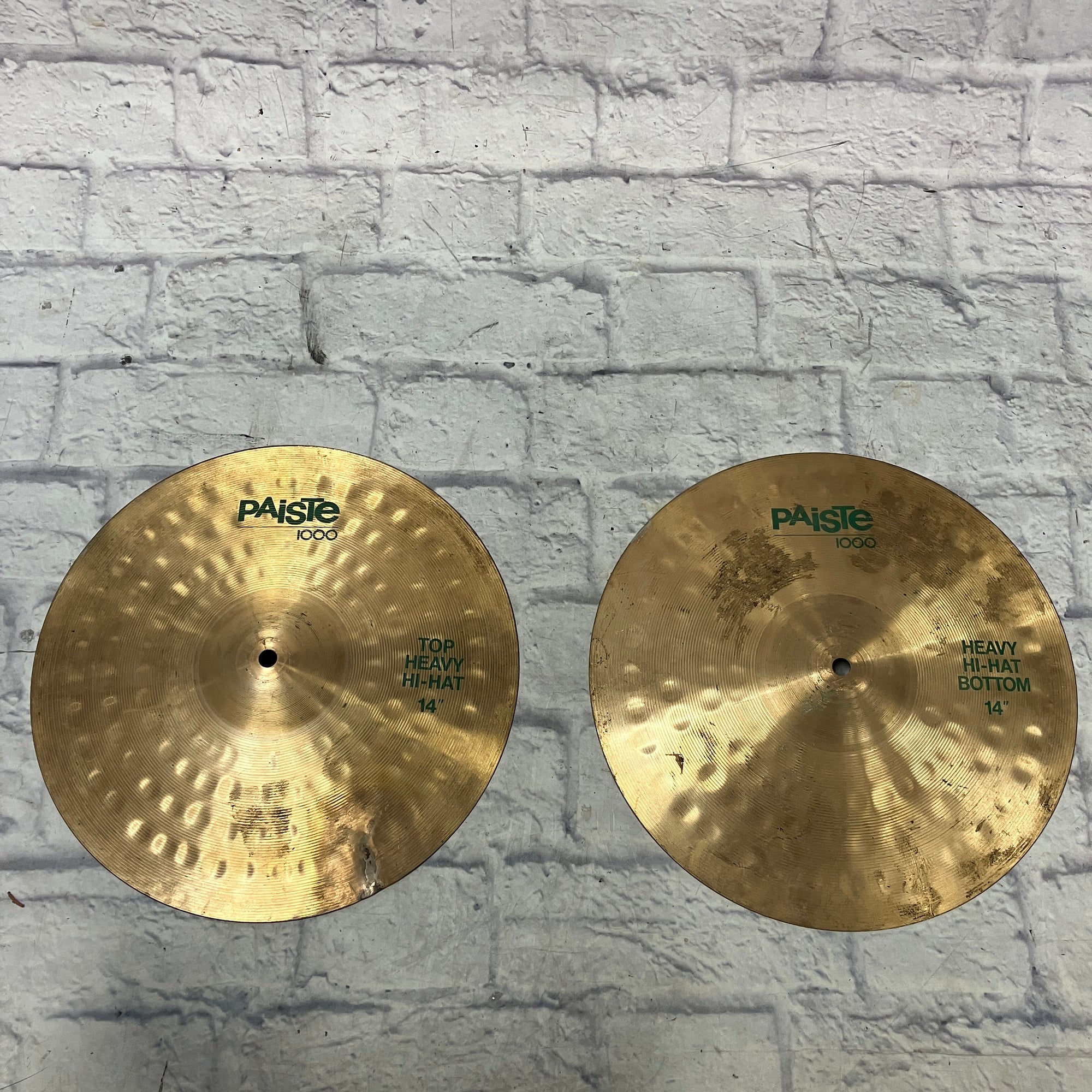 Paiste 1000 Series Heavy Hi Hats Green Label REPAIRED