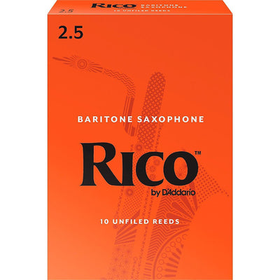 Rico Baritone Saxophone Reeds Strength 2.5 Box of 10