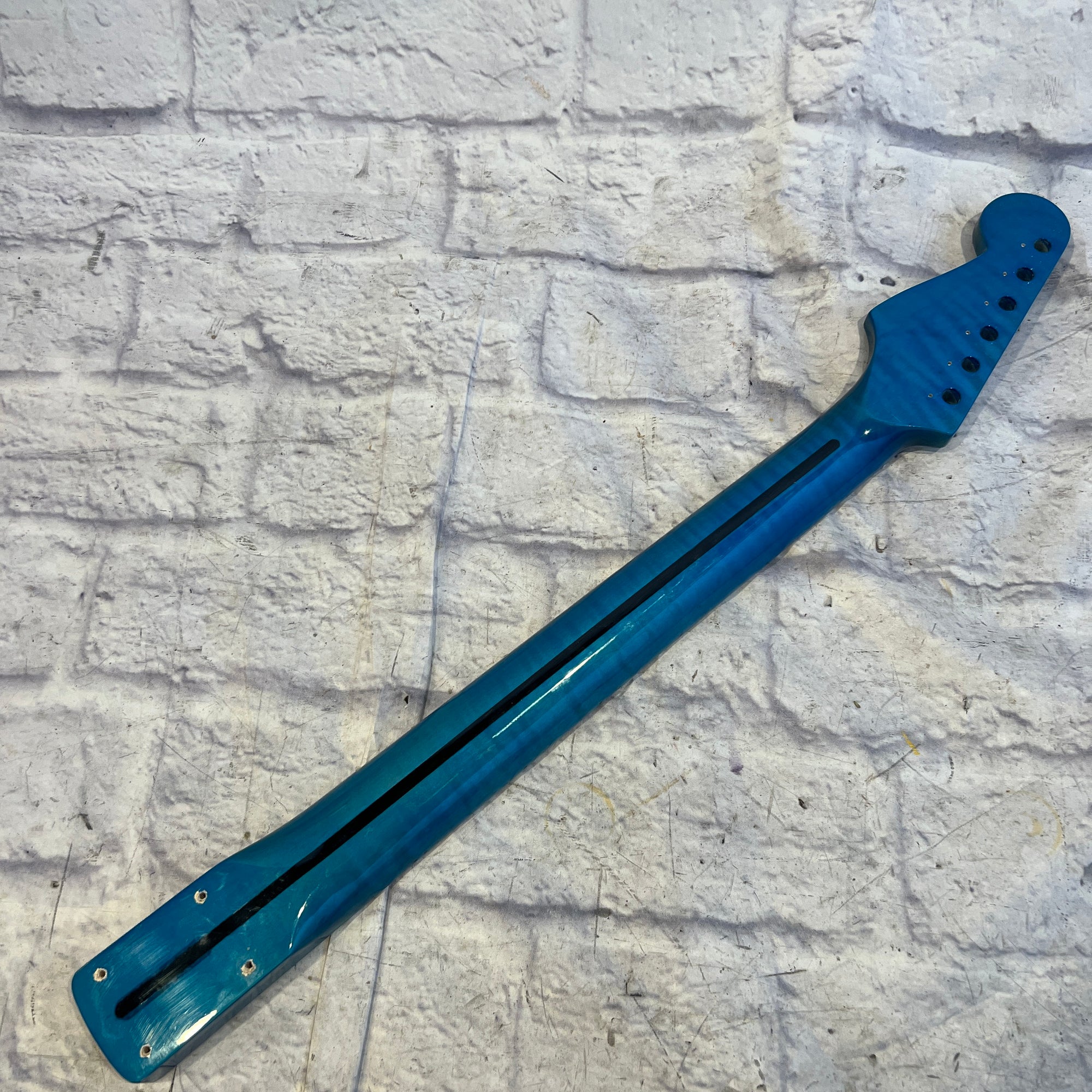 Unknown 21 Fret Blue Maple Guitar Neck 9.5 Radius Electric Guitar Neck