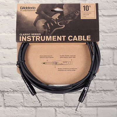 D'Addario Classic Series Instrument Cable, 10 feet, 1/4 Inch