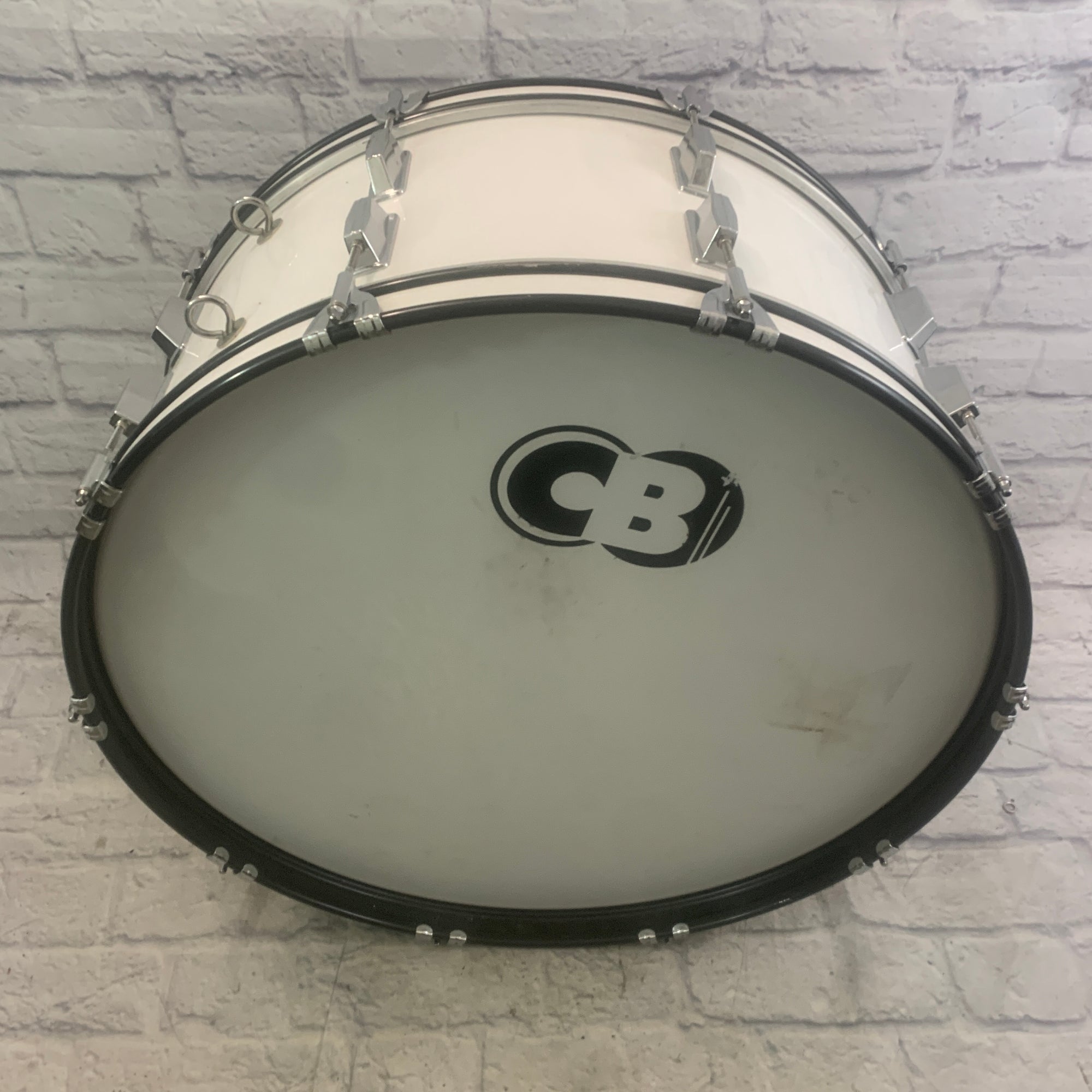 CB Percussion White 26" Marching Bass Drum