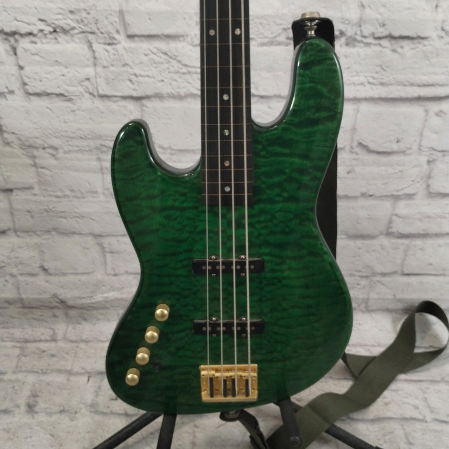 Warmoth Lefty Fretless Jazz 4 String Bass Guitar