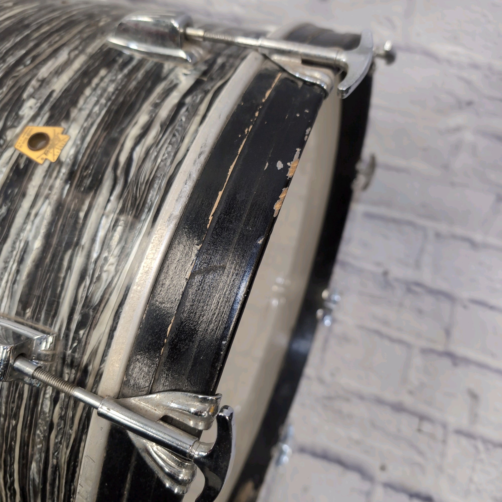 Ludwig Ringo Black Oyster Pearl Keystone Badge Drum Kit Vintage 1965