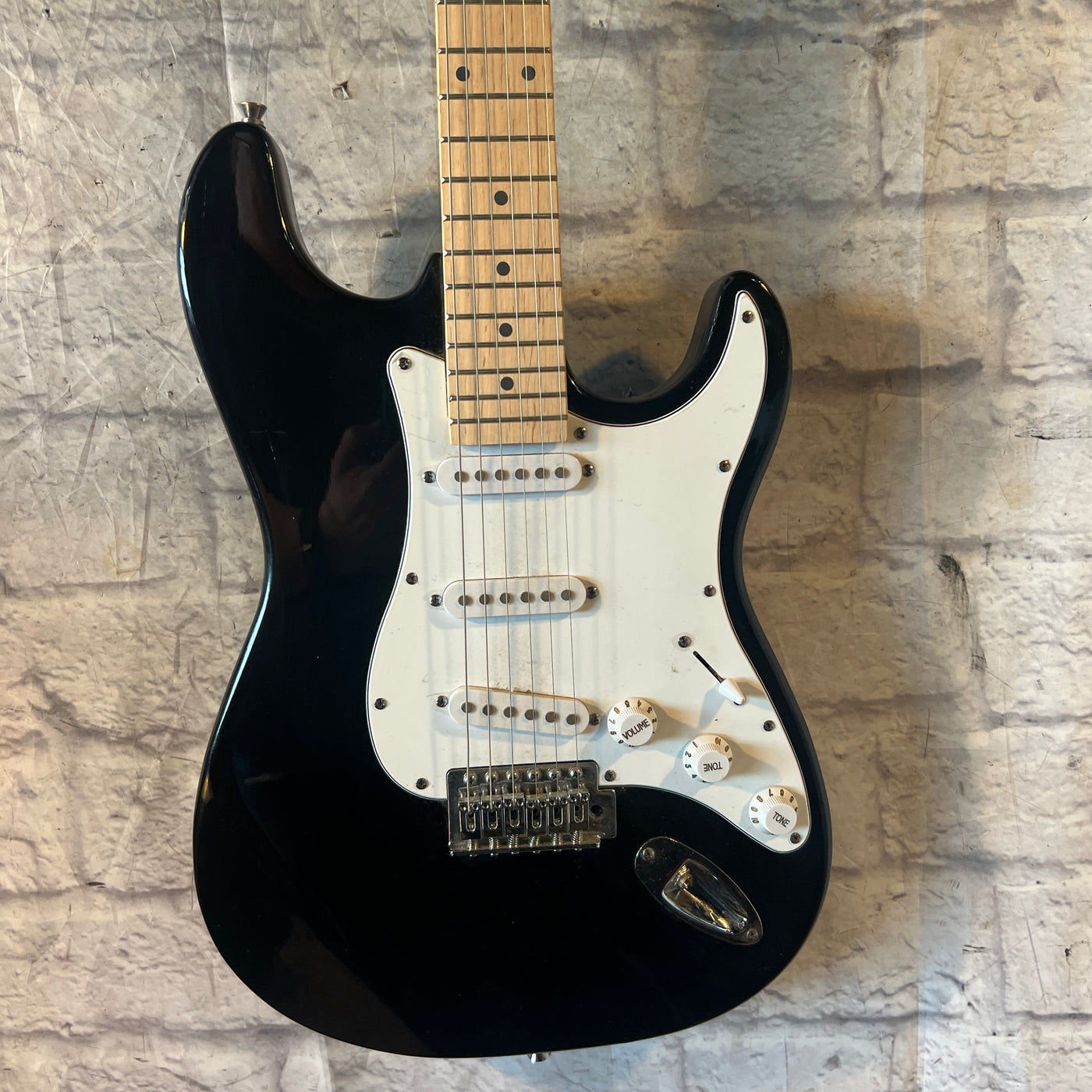 Kona Strat Style Solid Body Black Electric Guitar