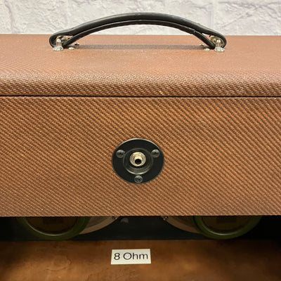 Unknown 2x10 Brown Lacquered Tweed Guitar Cabinet Celestion Greenback
