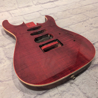 Unknown HSS Red Flame Electric Guitar Body