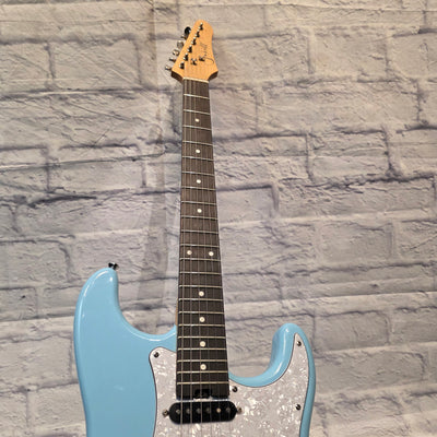 Fojill Strat Style - Full Size Mahogany - Baby Blue With Case Electric Guitar