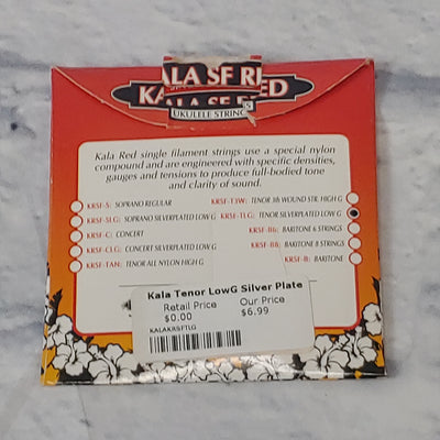 Kala SF Red Tenor Silverplated Low G Ukulele Strings