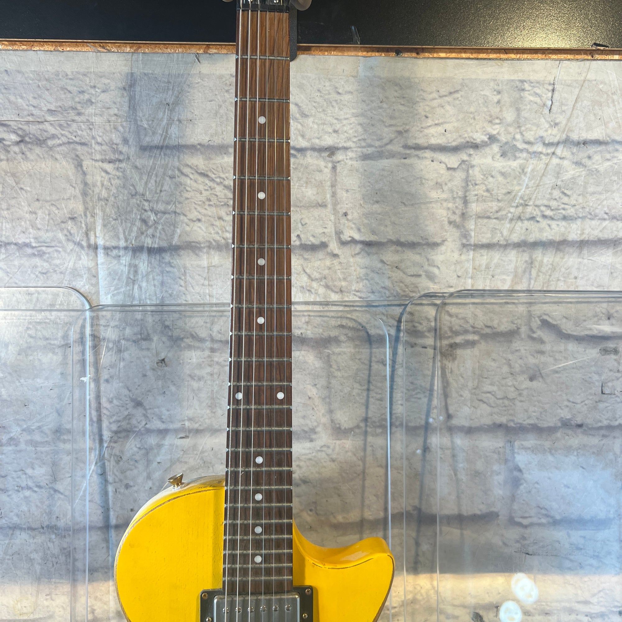 Slick SL52 LP Style Distressed TV Yellow Electric Guitar