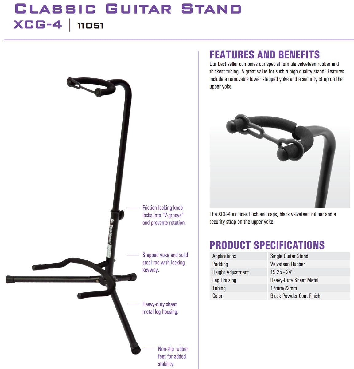 On-Stage XCG-4 Classic Guitar Stand