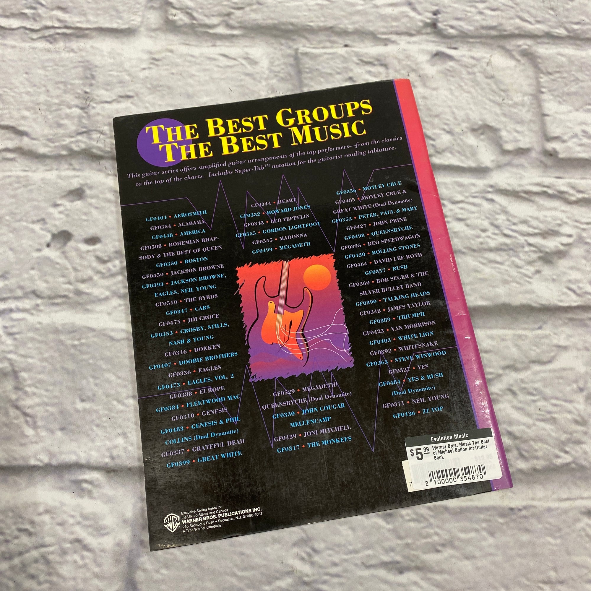 Warner Bros. Music The Best of Michael Bolton for Guitar Book