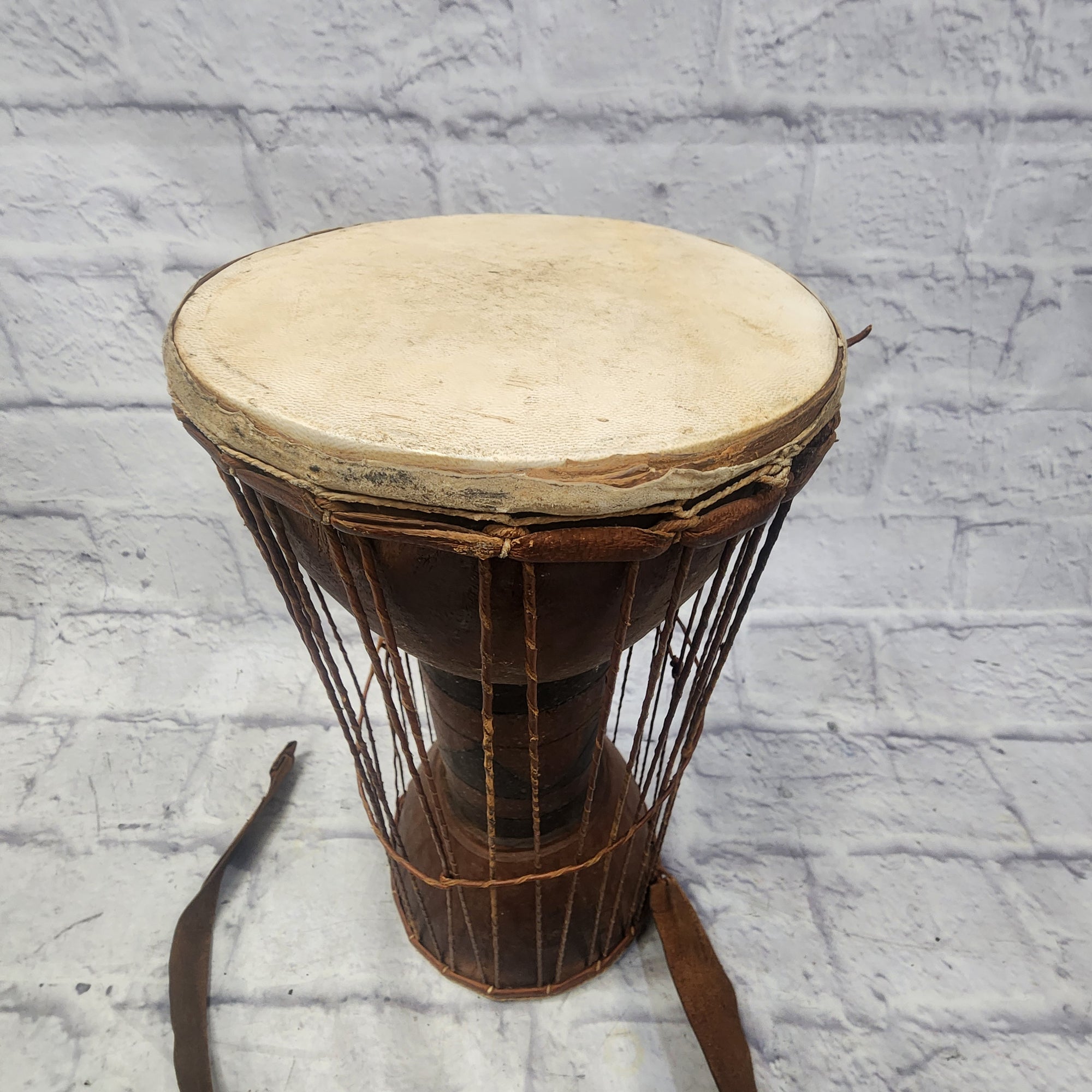 Unknown Hand Drum with Leather Strap