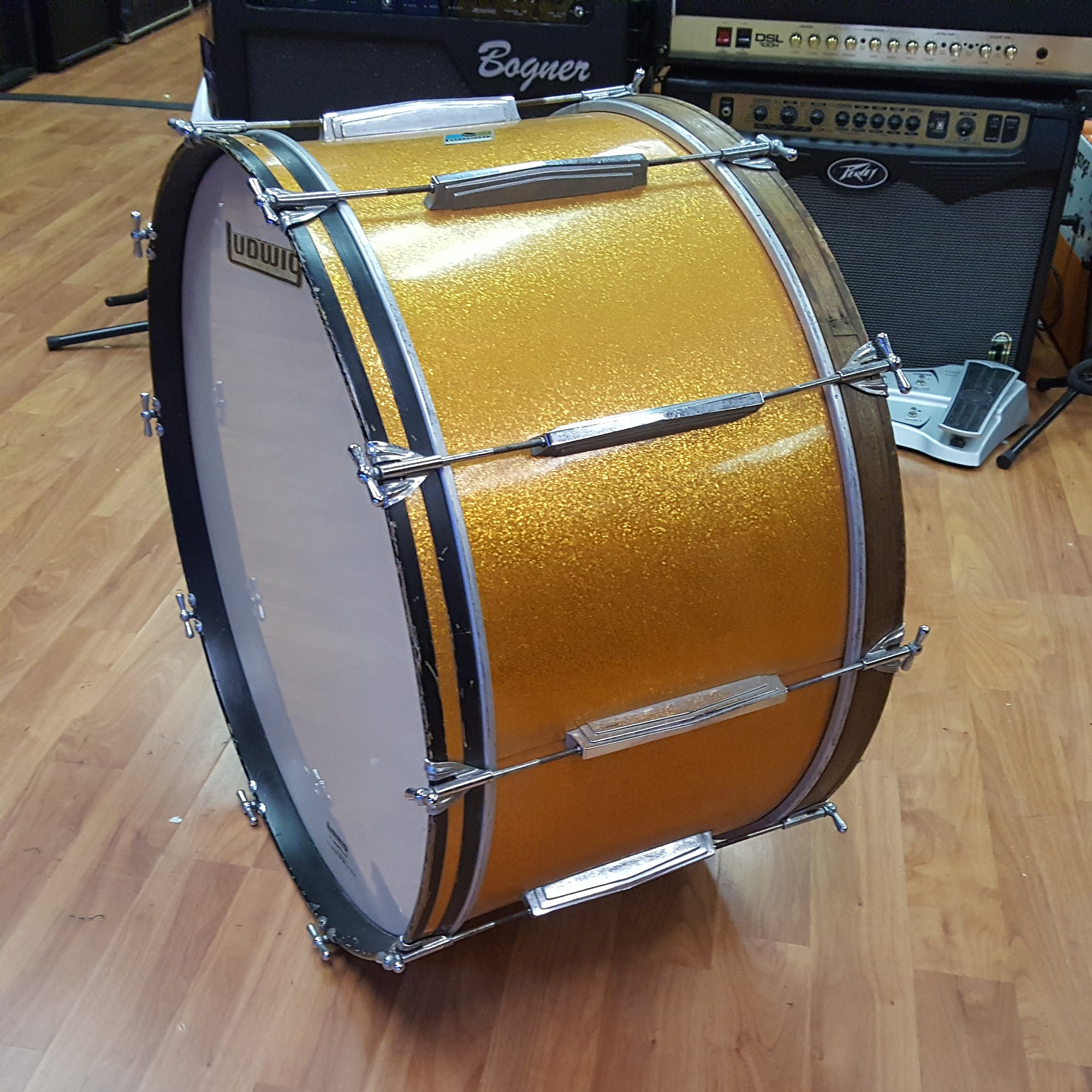 Ludwig 28" x 15" Bass Drum 1971 Gold Sparkle