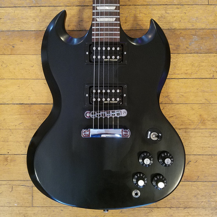 Gibson SG 70s Tribute Ebony Black 2013 with min-ETuners and padded gig bag