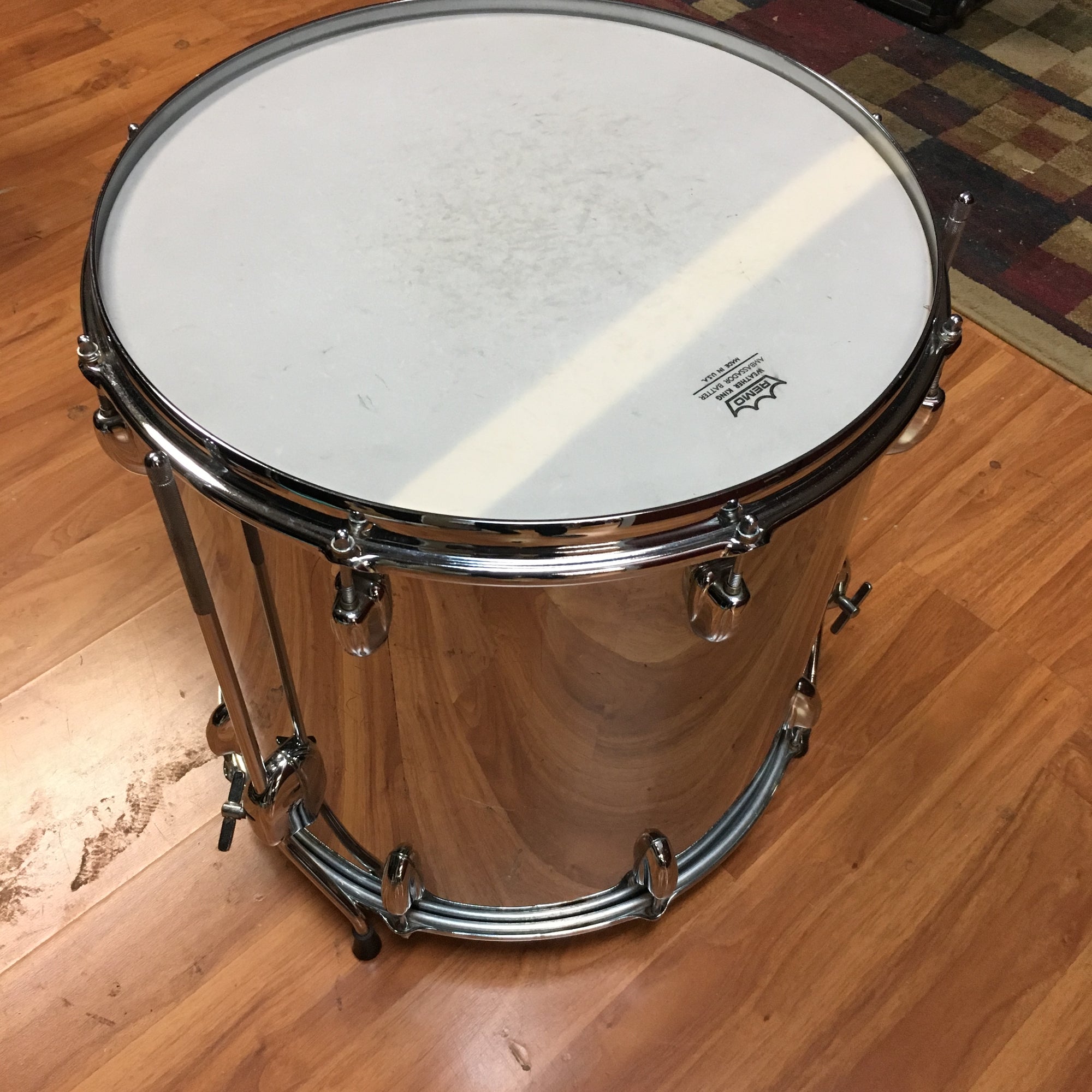 Slingerland 16x16 Chrome Over Wood Floor Tom