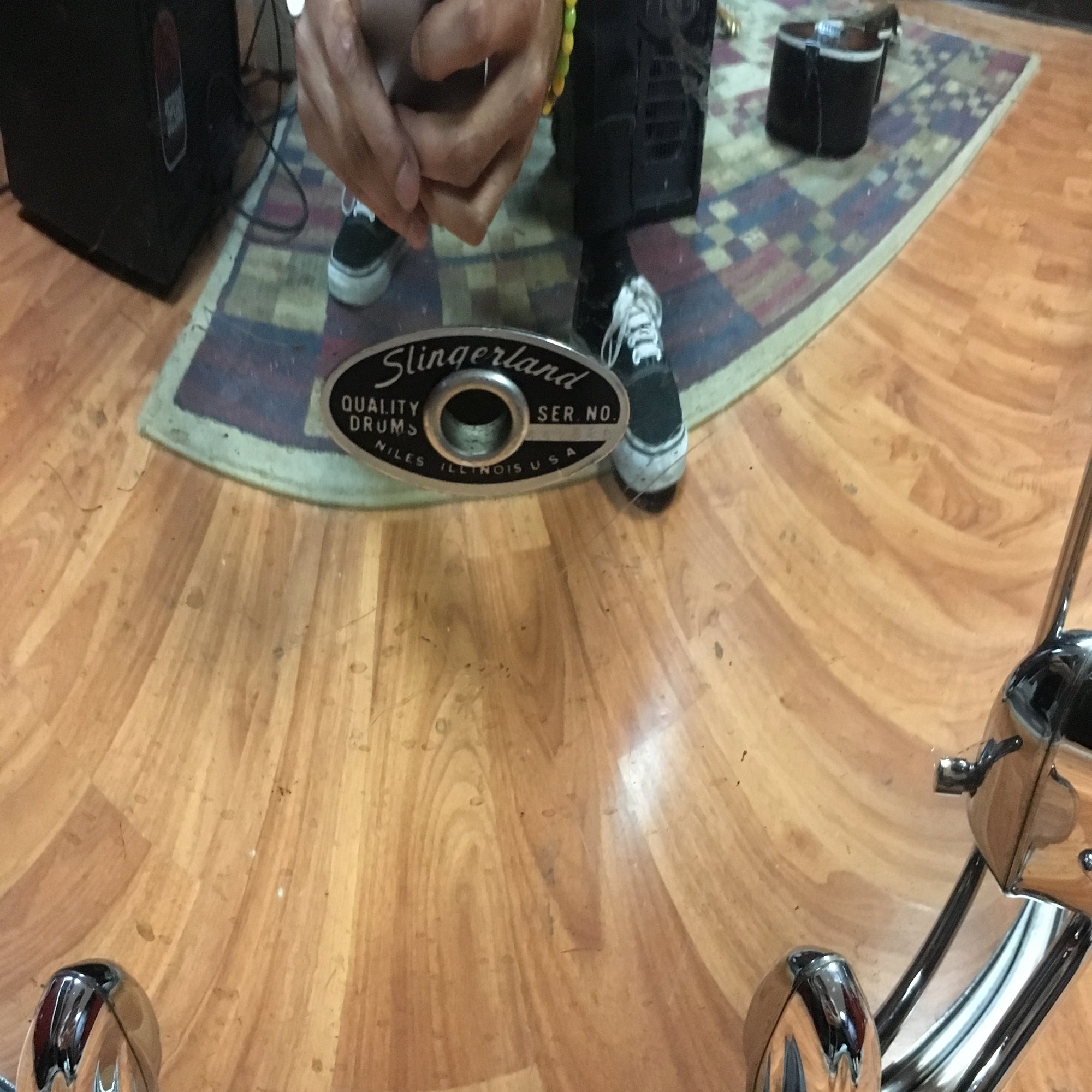 Slingerland 16x16 Chrome Over Wood Floor Tom