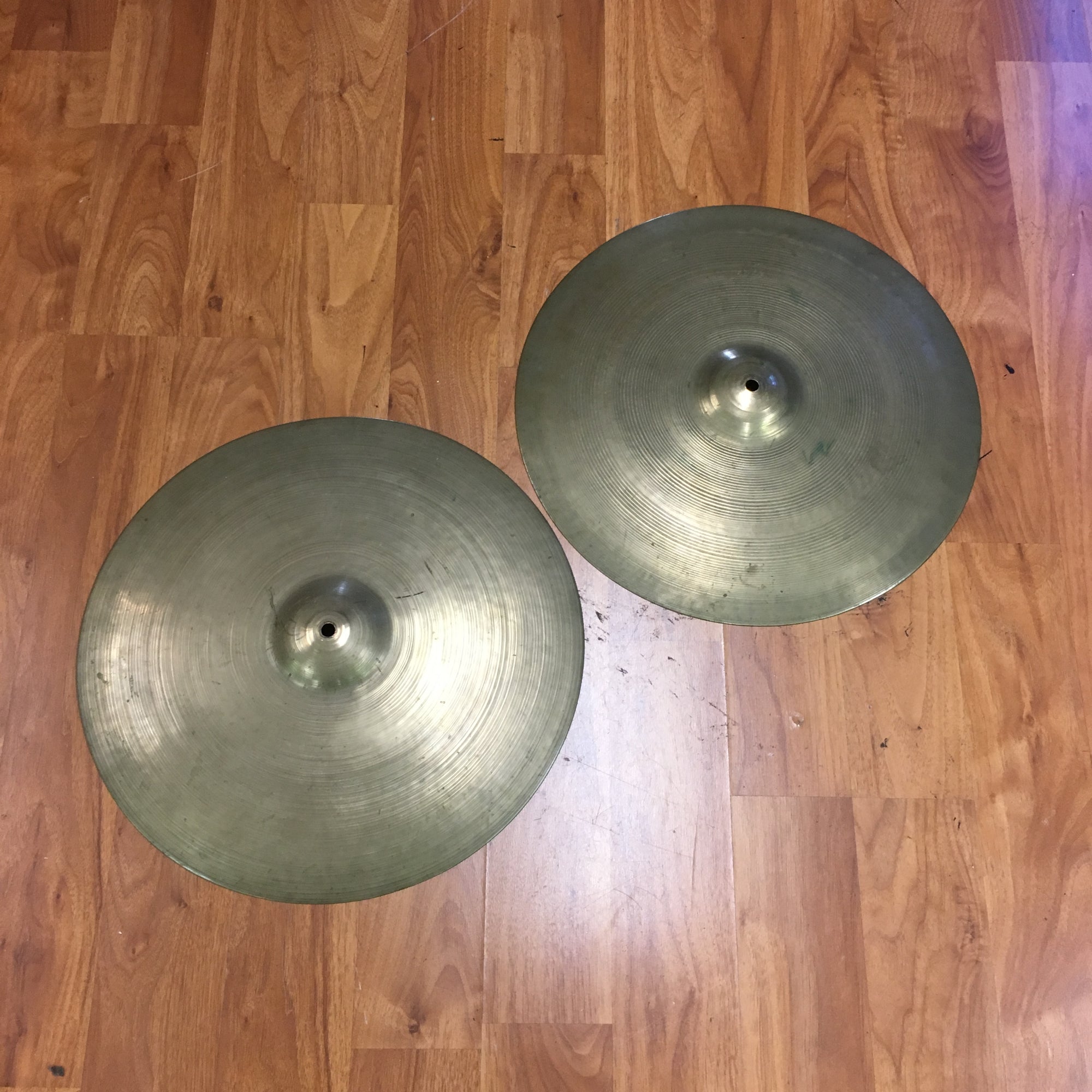 Vintage 1940s-1950s Zildjian 16in Trans Stamp Hi Hats