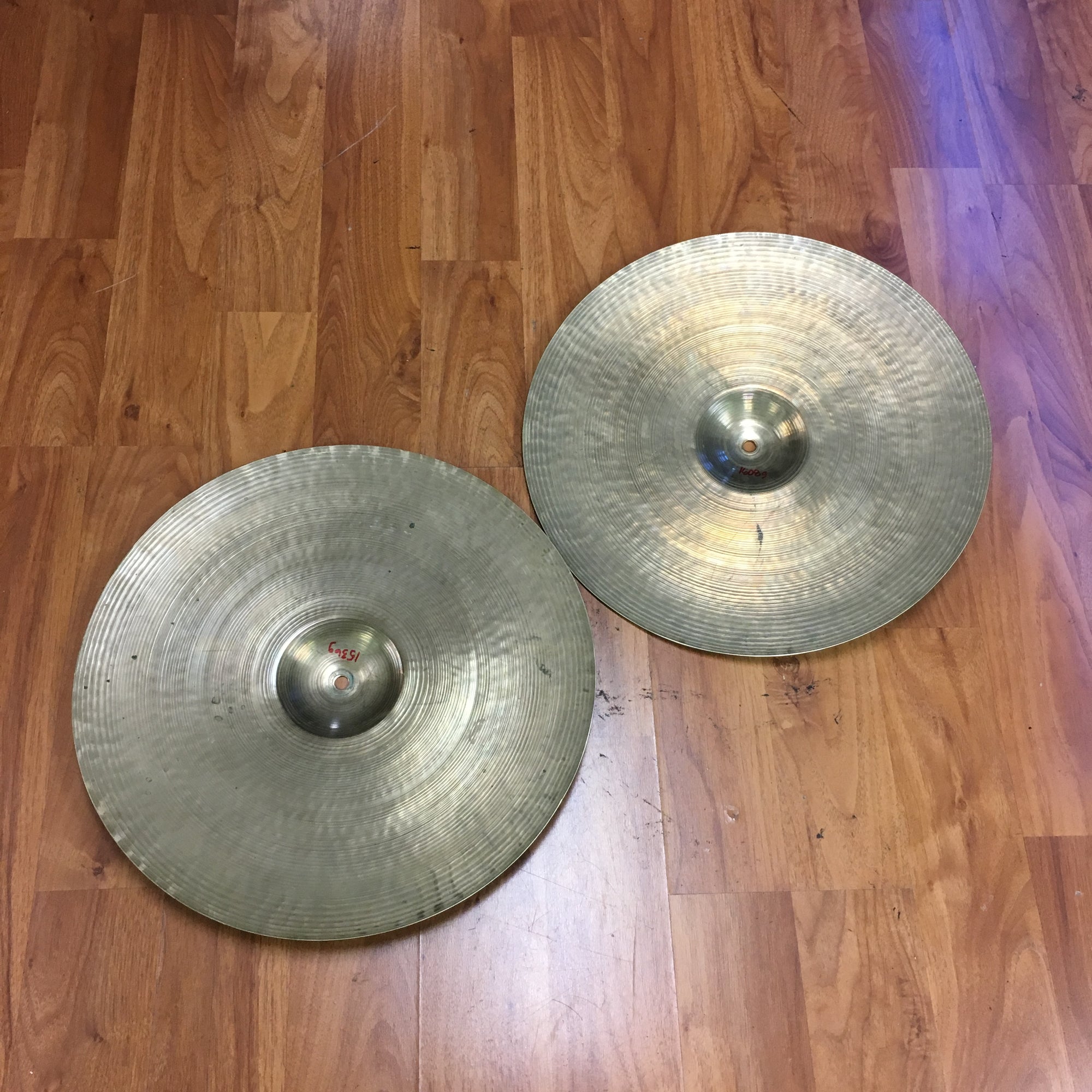 Vintage 1940s-1950s Zildjian 16in Trans Stamp Hi Hats