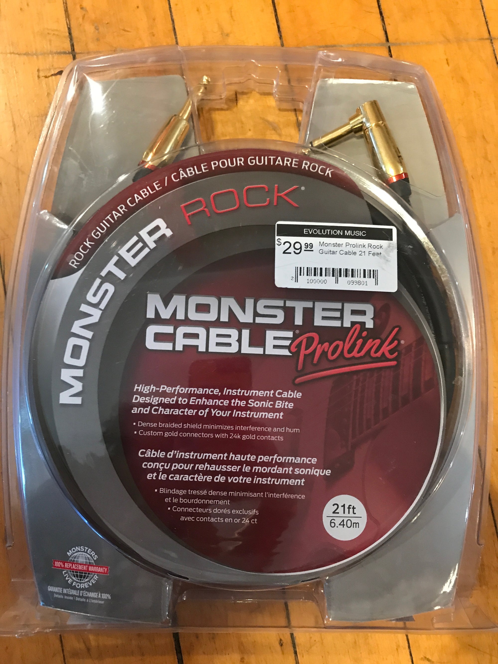 Monster Prolink Rock Guitar Cable 21 Feet