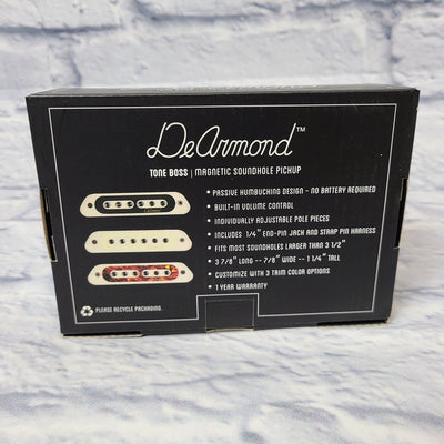 DeArmond Tone Boss Magnetic Passive Soundhole Pickup for Acoustic Guitar in Cream
