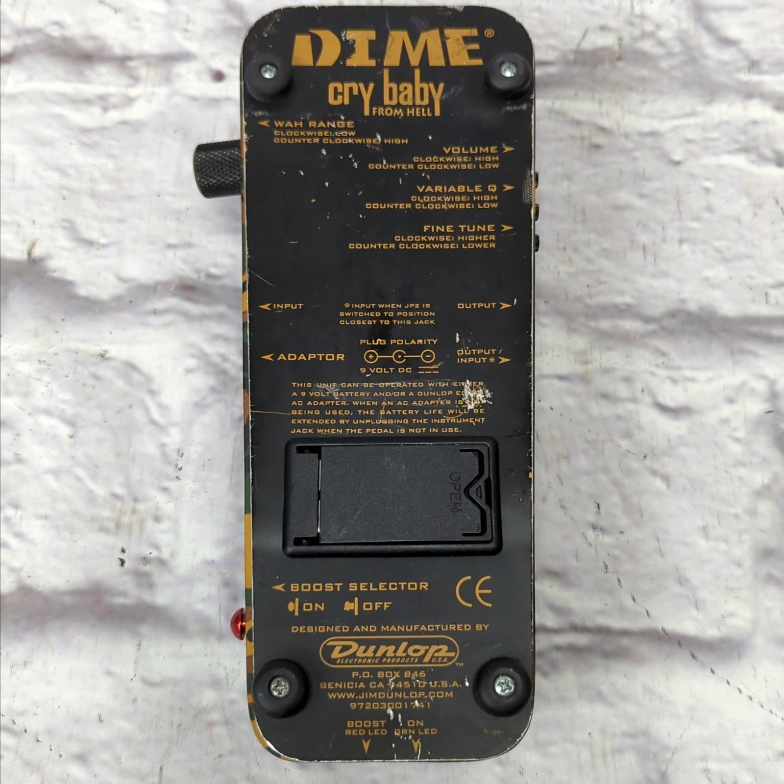 dime wah pedal Dunlop DB01 Dimebag Signature Cry Baby From Hell Wah