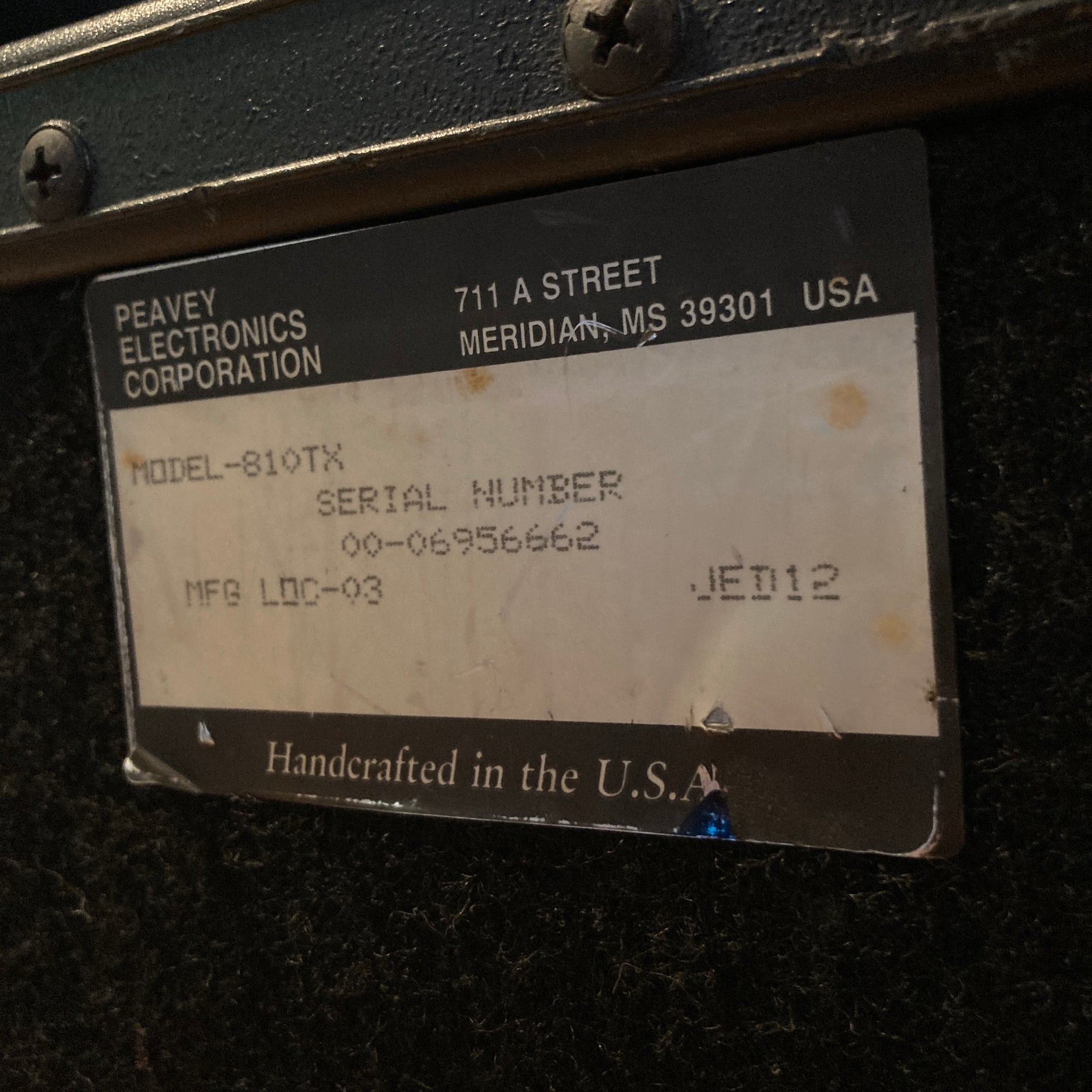 Peavey 810TX 8 x 10 Bass Cab - Evolution Music
