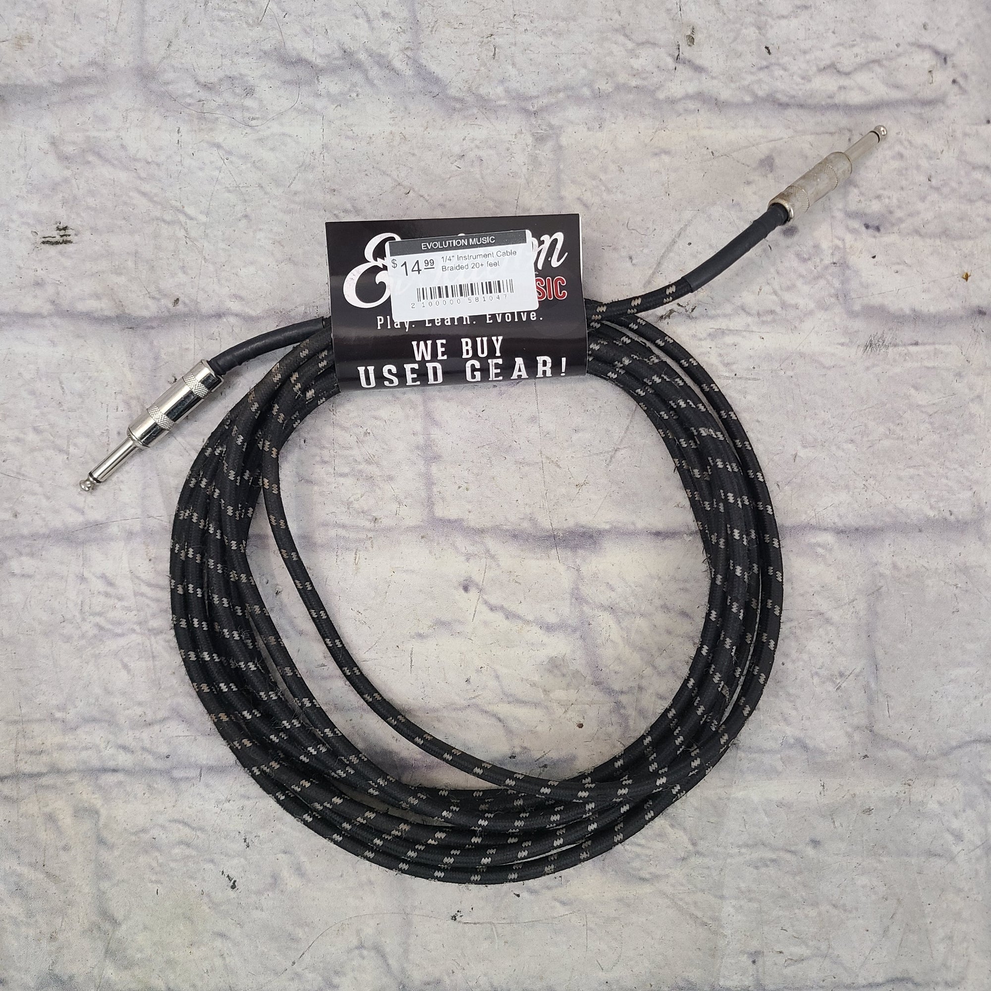 1/4" Instrument Cable Braided 20+ feet