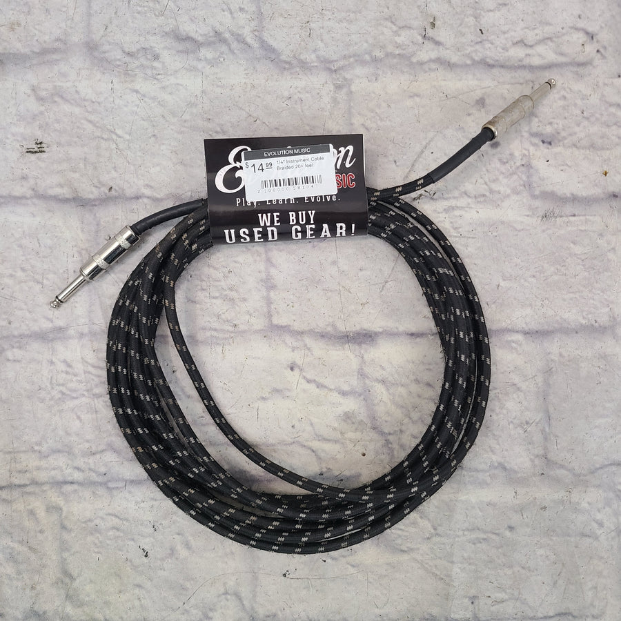 1/4" Instrument Cable Braided 20+ feet