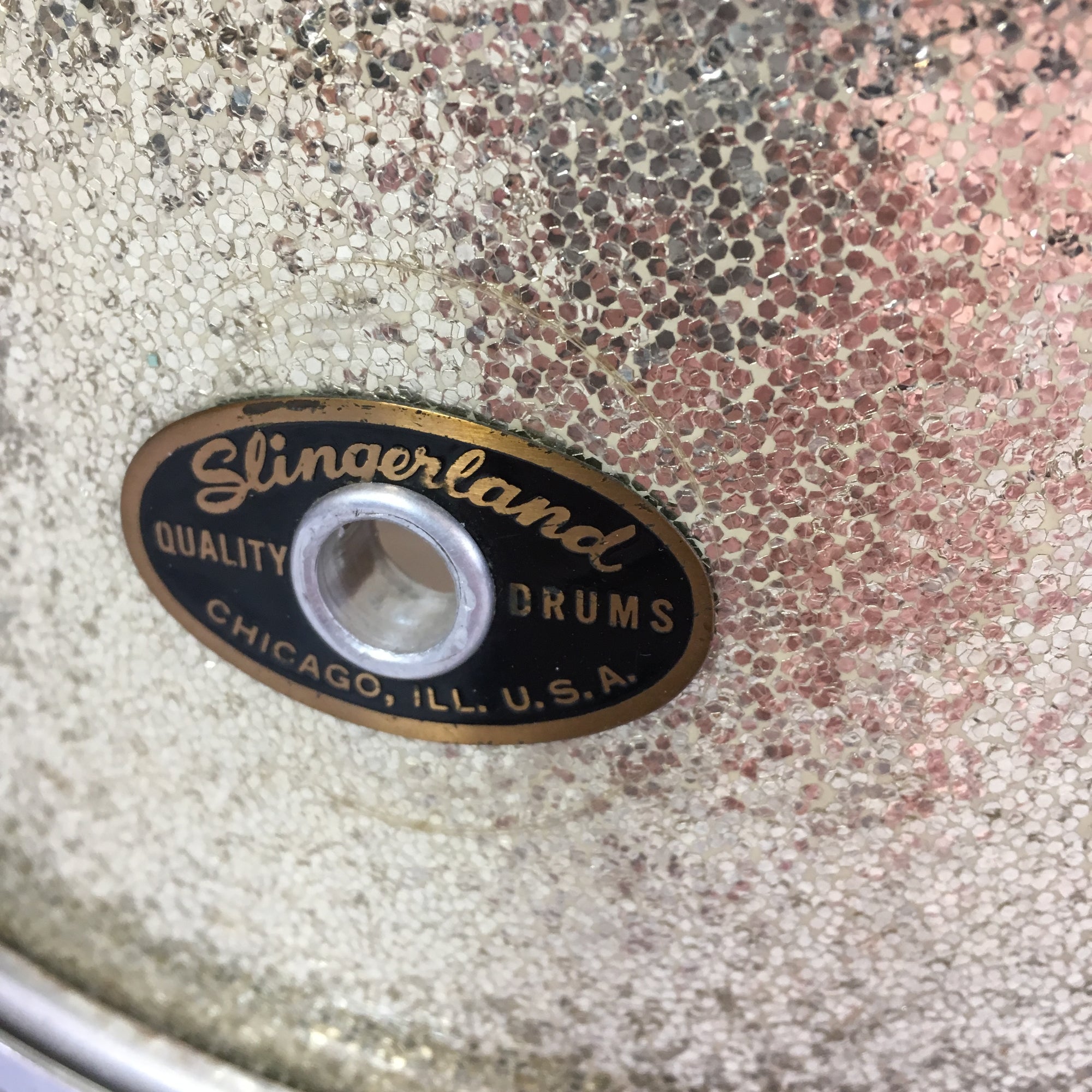 Vintage Slingerland 14x5.5 Silver Sparkle Snare Drum