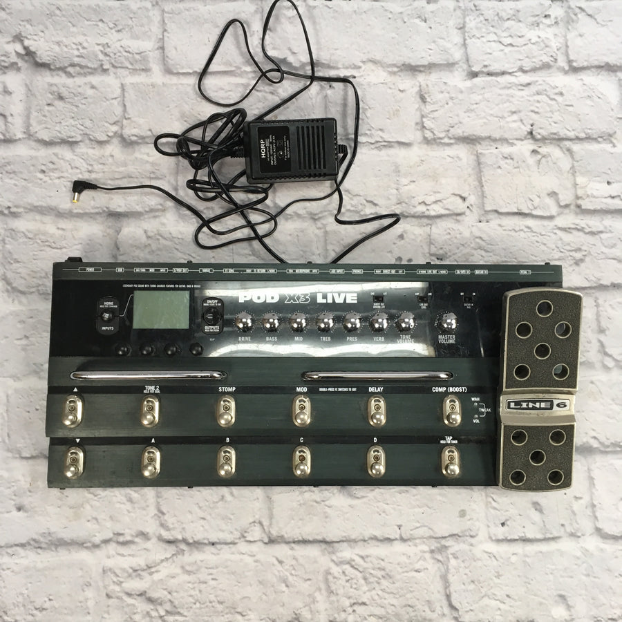 Line 6 Pod X3 Live Multi-Effects Pedal with Power Supply