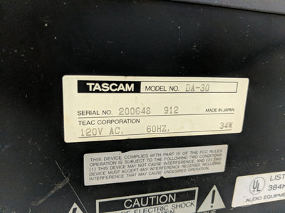 Tascam DA-30 DAT Recorder