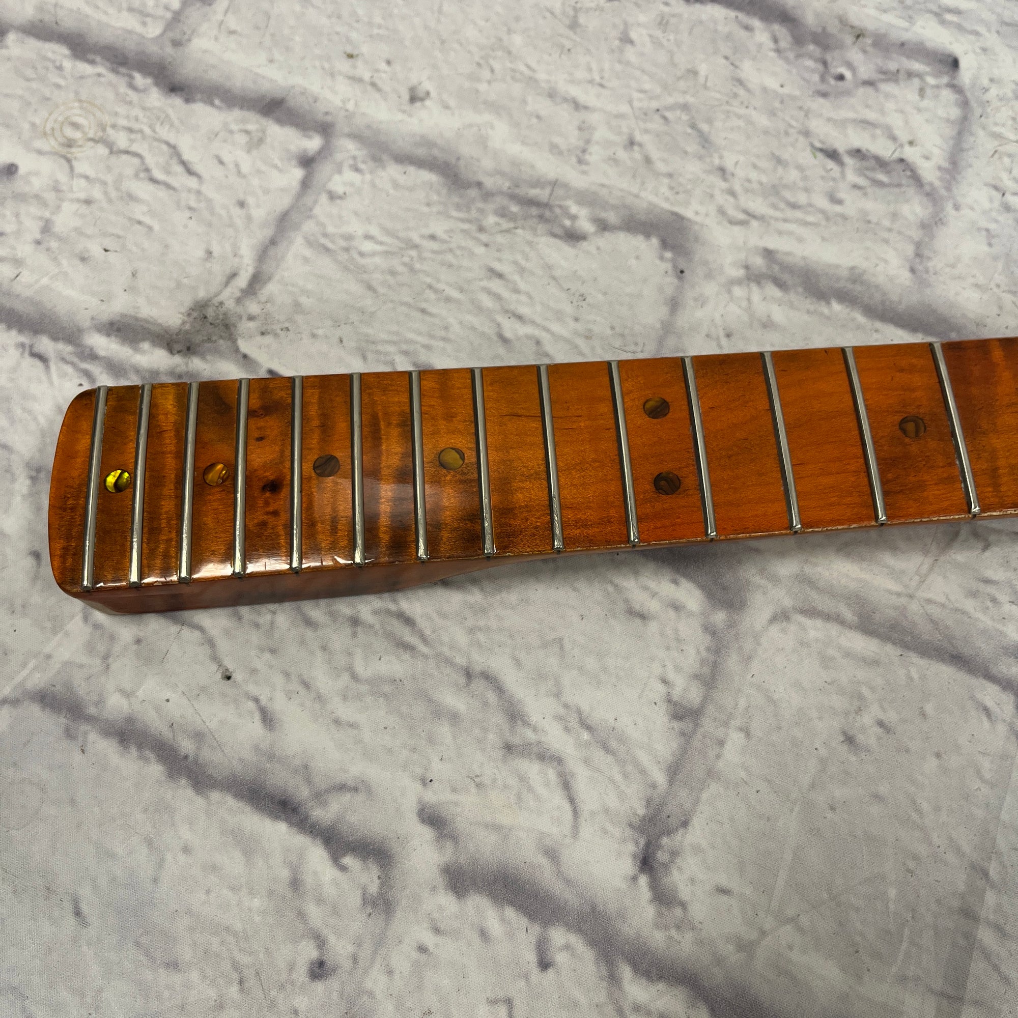 Unknown Stratocaster Flame Maple Neck with Abalone Inlays