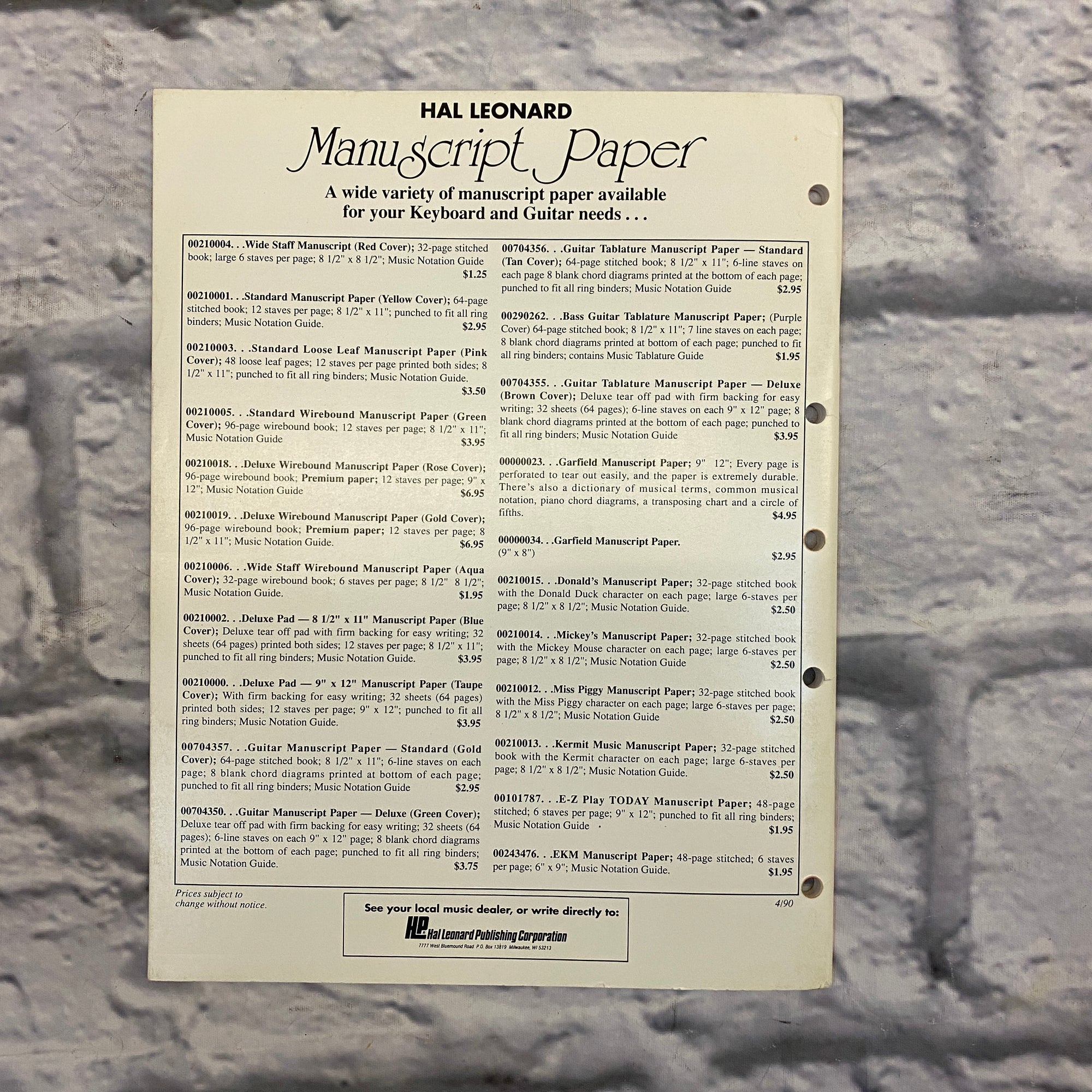 Music Manuscript Book Wide Staff - The Sydney String Centre