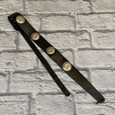 Unknown 2" Leather Strap w/ Metal Buttons Black