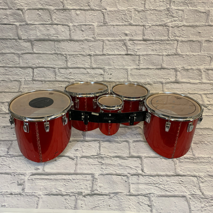 Vintage 1980s Ludwig Quads Quint Marching Toms 6" 10" 12" 13" 14"