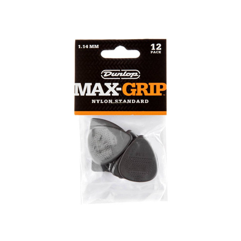 Dunlop 449P114 1.14mm Max-Grip Nylon Standard Guitar Picks, 12-Pack