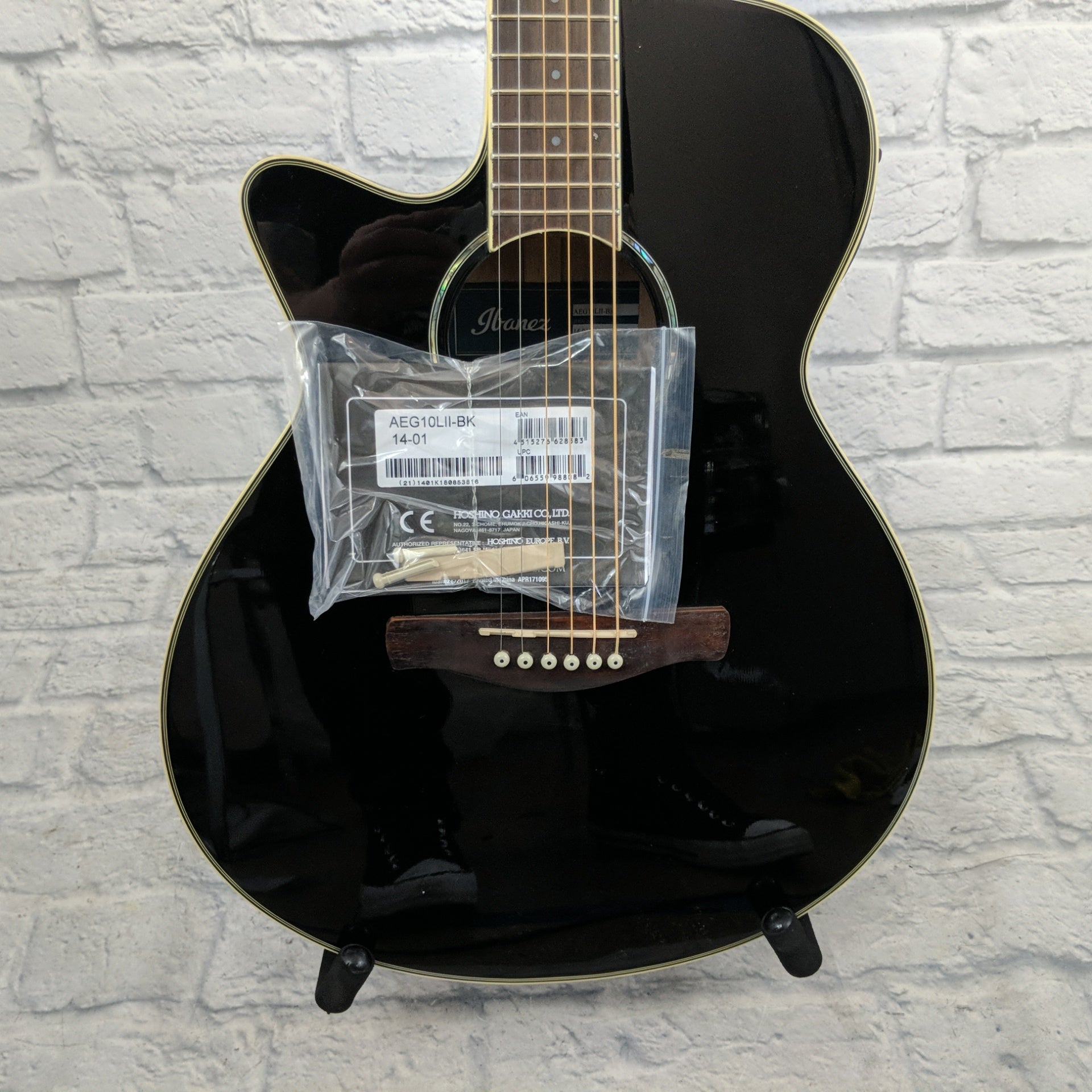 Ibanez AEG10LIIBK Lefty Acoustic Electric Guitar in Black