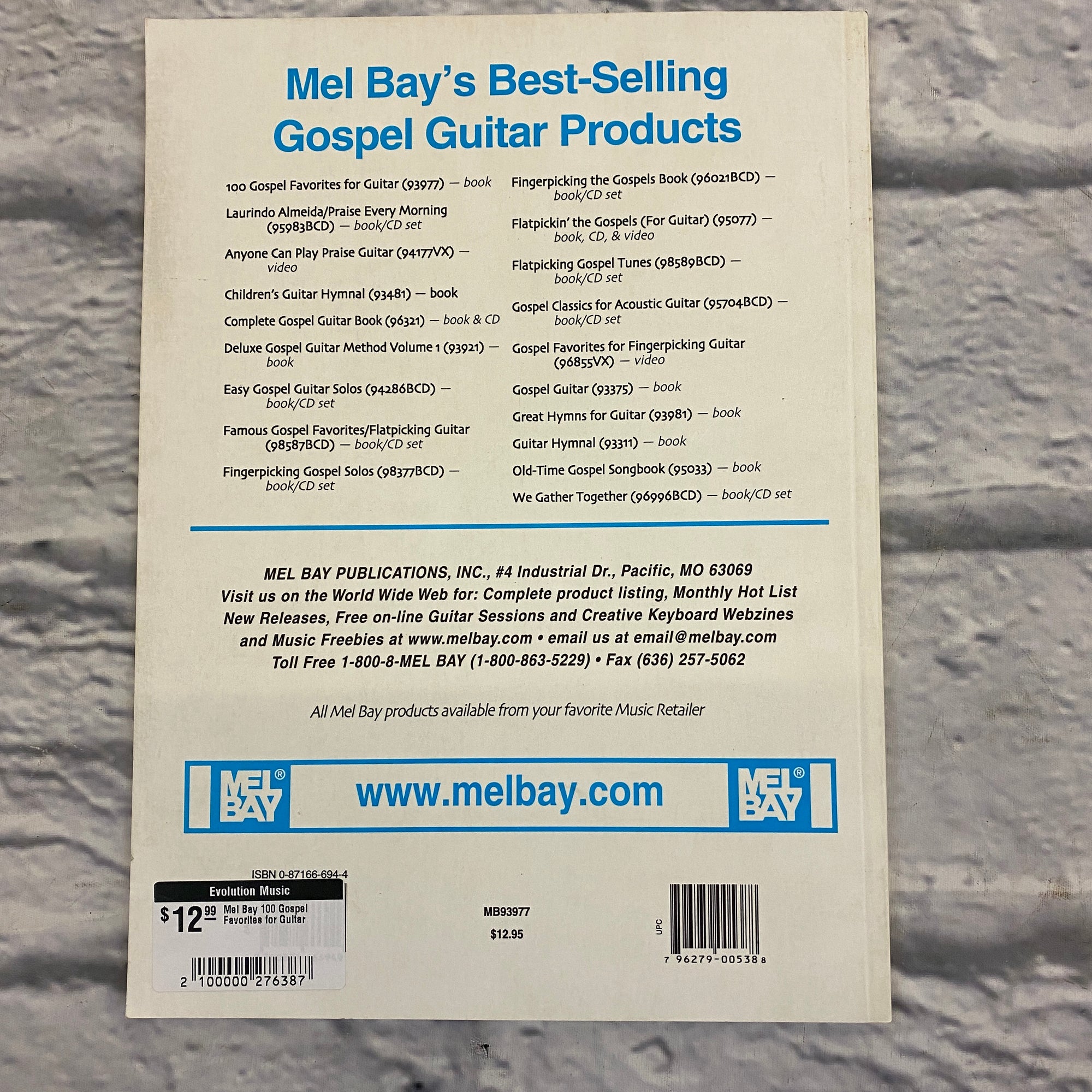 Mel Bay 100 Gospel Favorites for Guitar