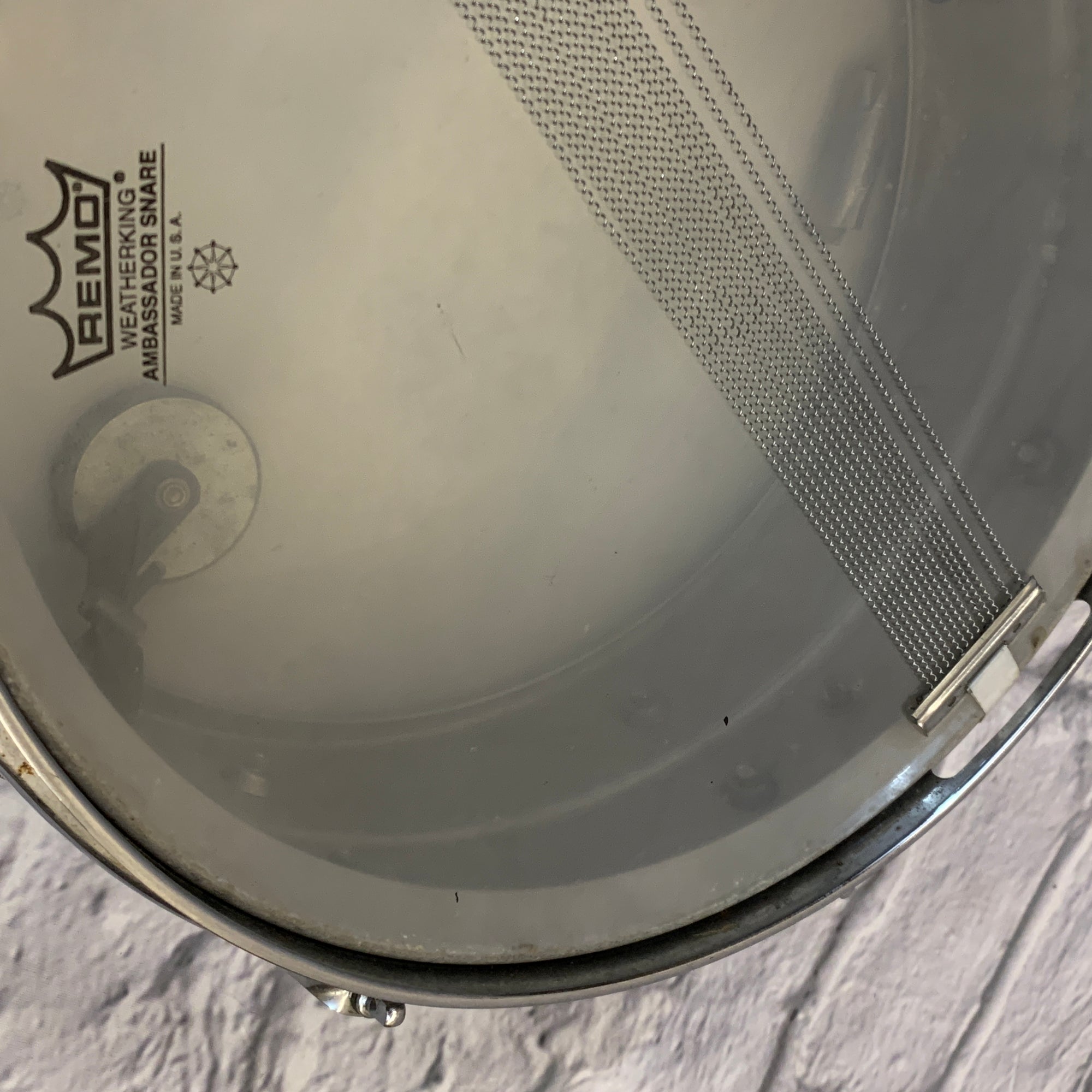 Vintage Ludwig Acrolite Blue Olive 1970's Snare Drum 5 X 14
